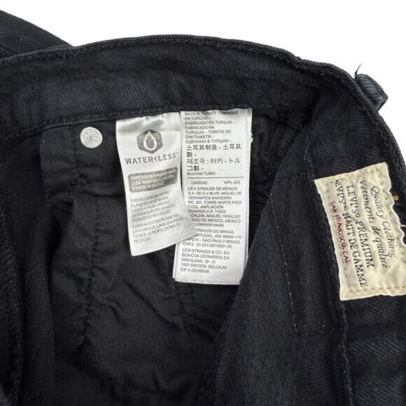 Levi's Ribcage Straight Ankle Denim In Black Sprout Size 23 - Picture 5 of 8